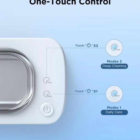 Sleek White Ultrasonic Jewelry Cleaner - Picture 4 of 9